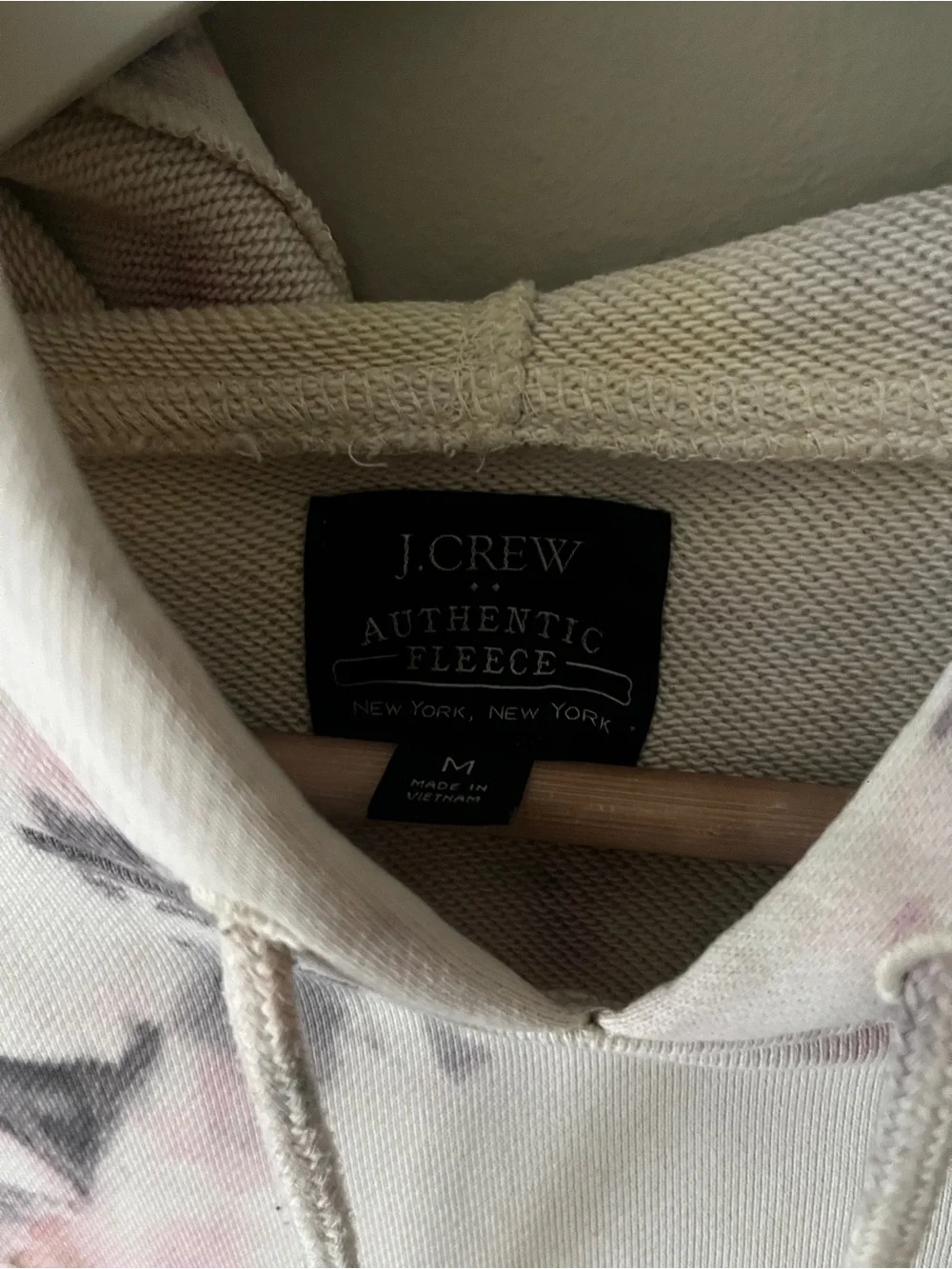 J. Crew Pink & Gray Tie-Dye Hooded Sweater
